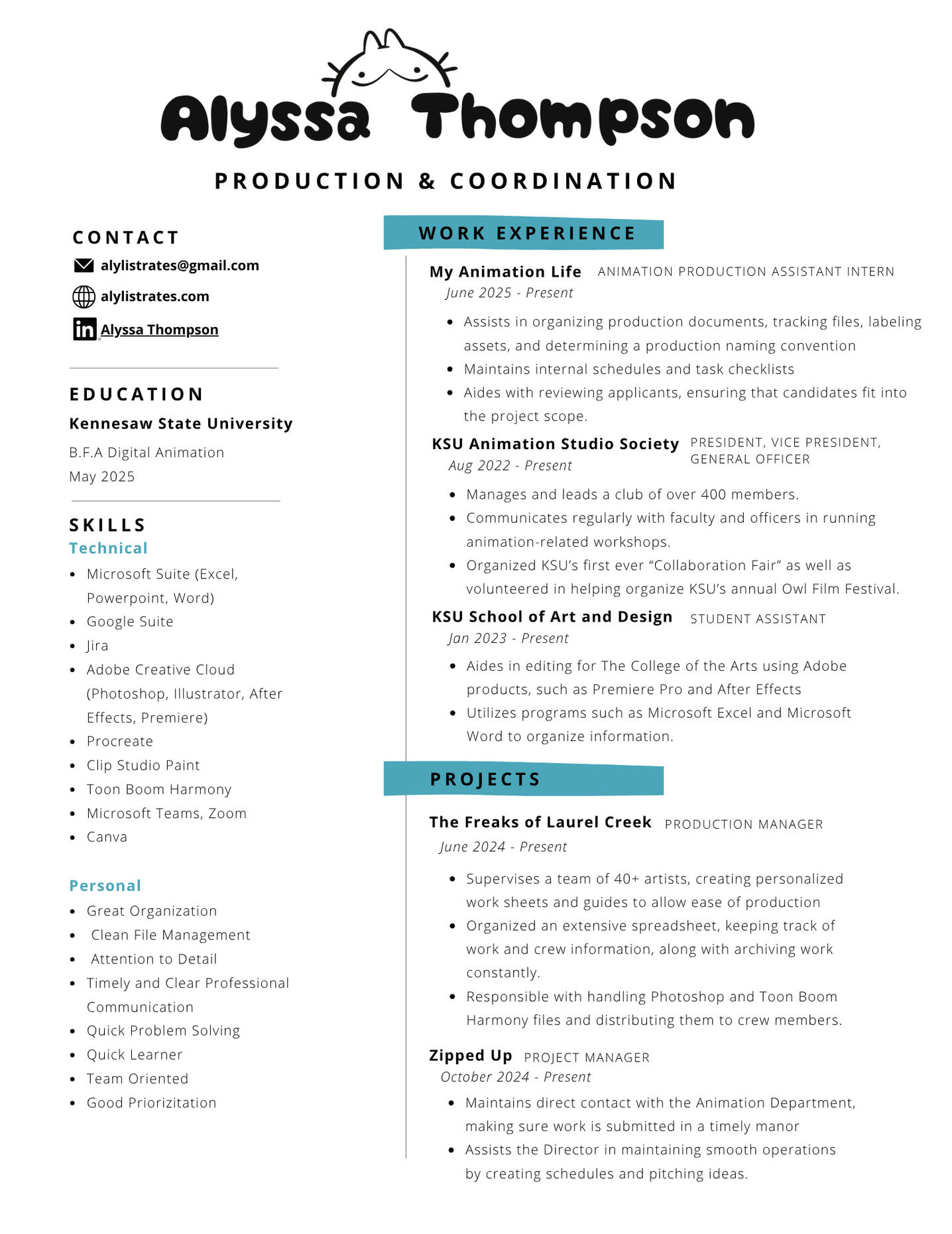 Production Resume